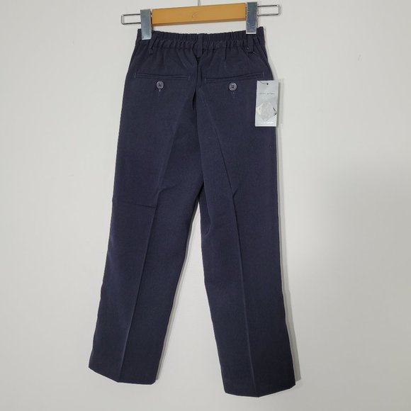 Fifth Avenue 🆕️ Kids Formal Blue Pleat Front Dress Pants Slacks Elastic Waist - Picture 6 of 14